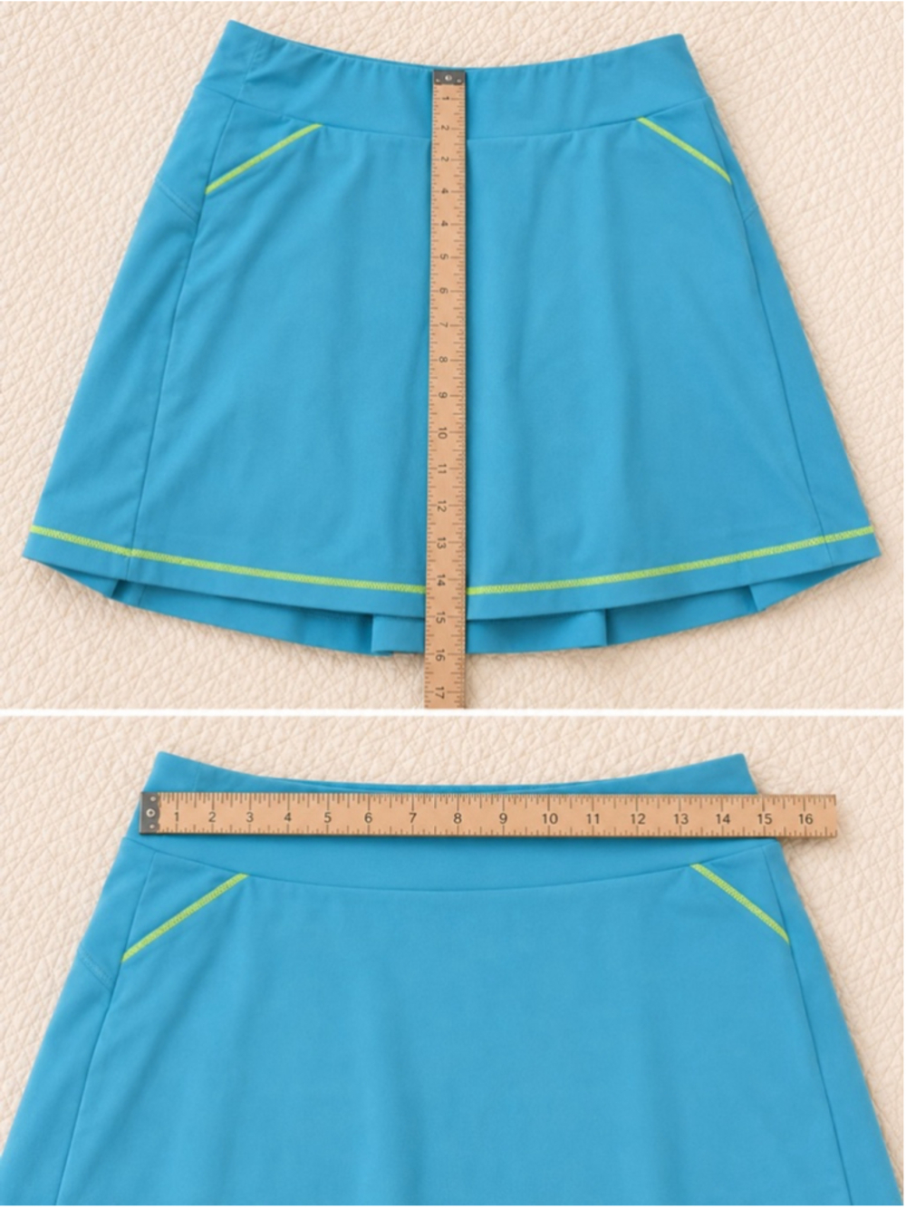 Adidas Aqua Blue Tennis Skort Skirt Shorts Women’s Small Neon Trim Pockets - Picture 8 of 9
